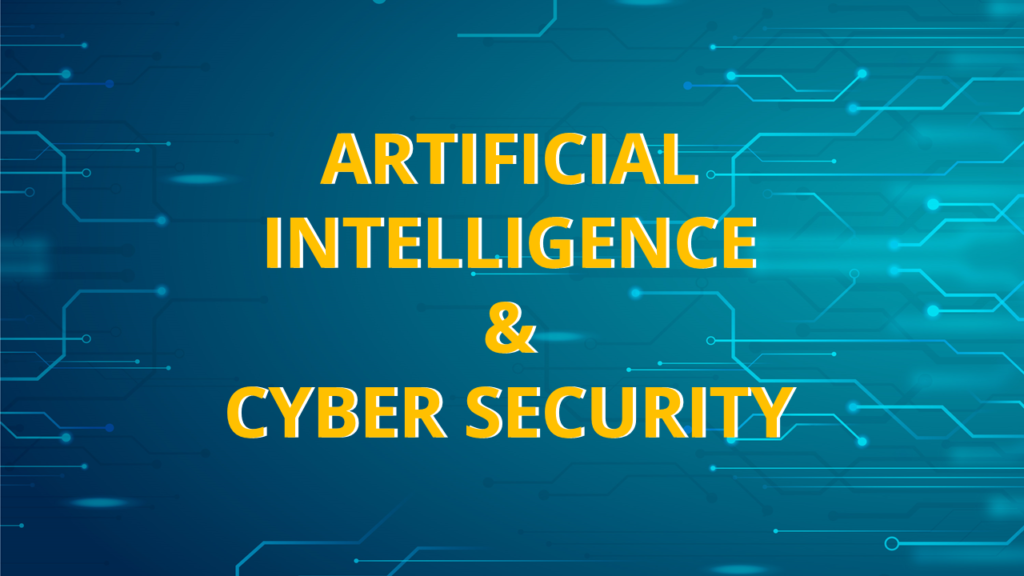 Artificial Intelligence & Cyber Security cover slide with pattern background