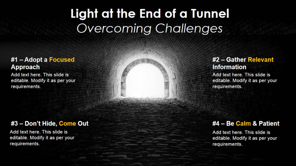 Light at End of Tunnel metaphor meaning hope at end of difficult situation