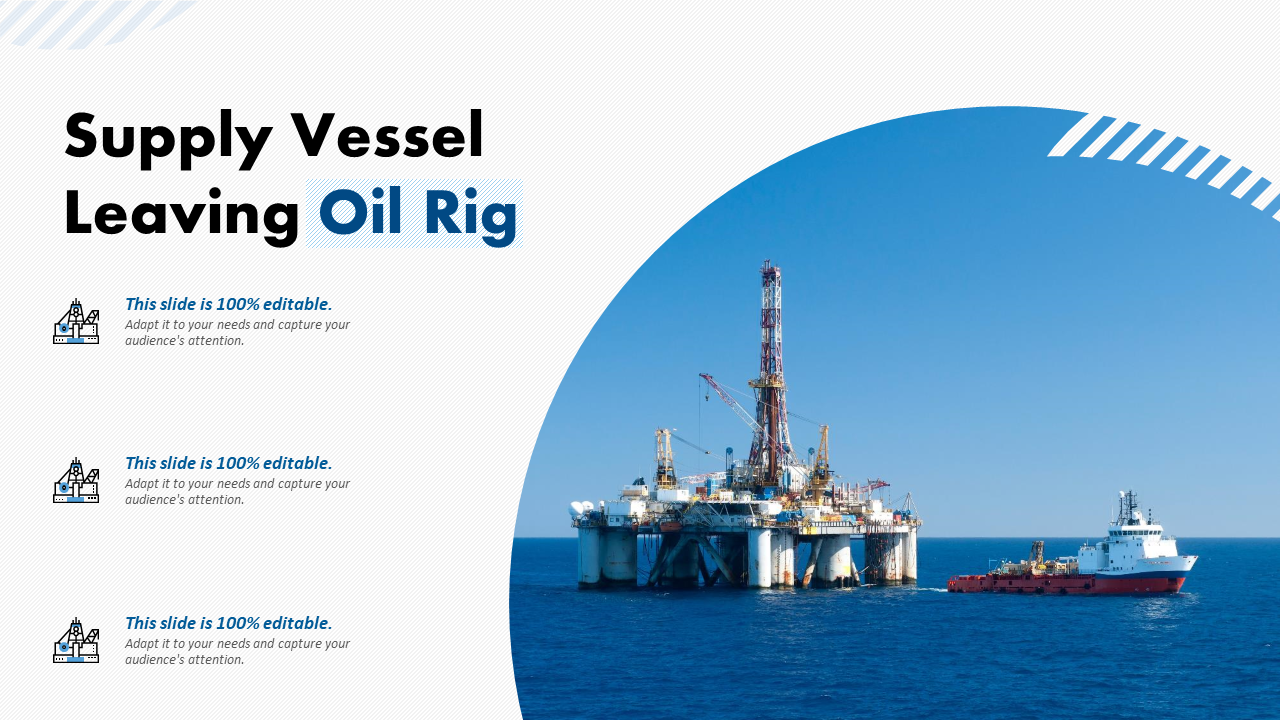Supply Vessel Leaving Oil Rig