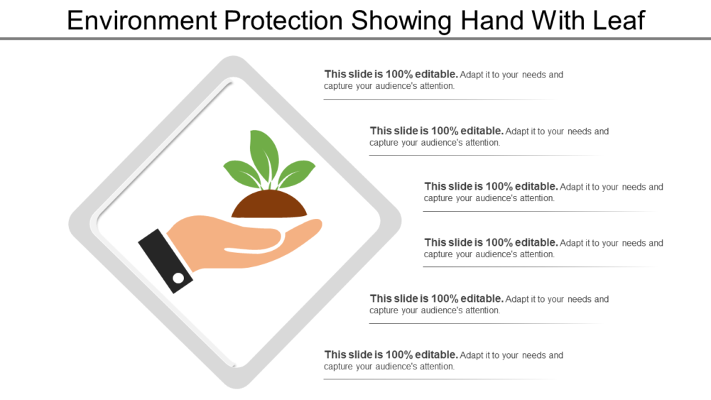 Environment Protection Showing Hand With Leaf