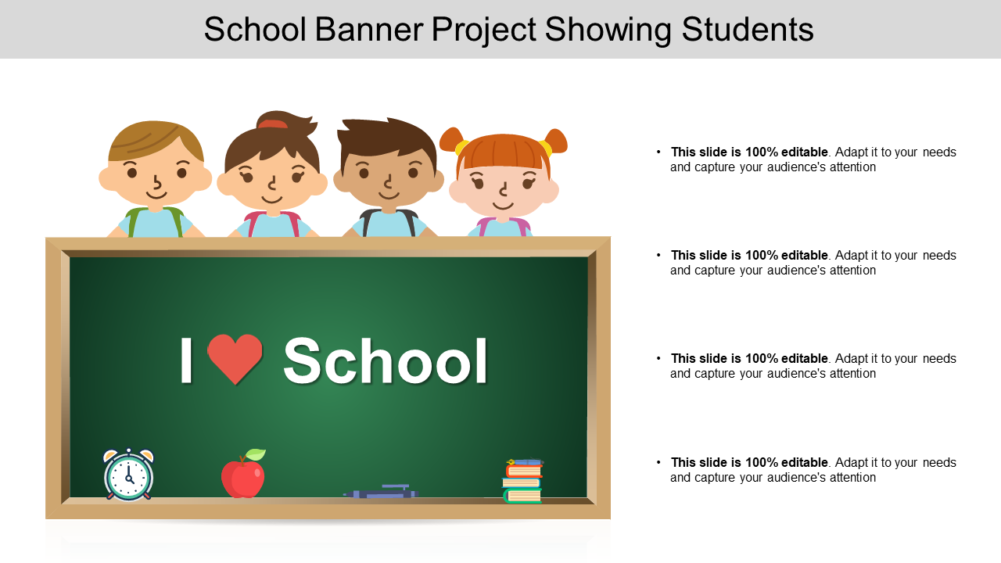 School Banner Project Showing Students