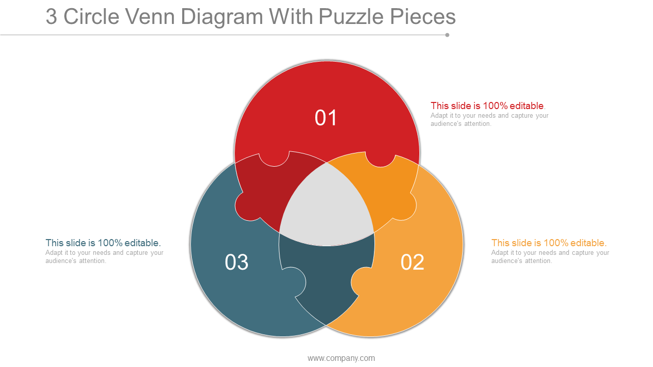 3 Circle Venn Diagram With Puzzle Pieces