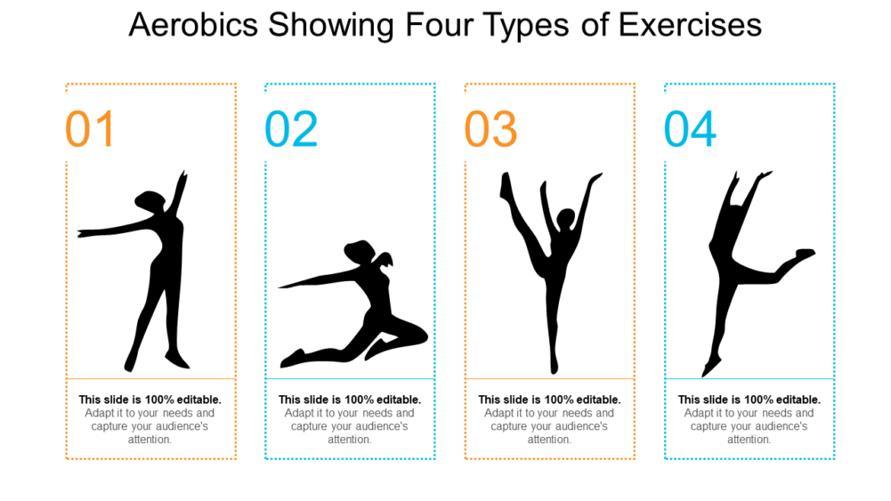 Aerobics Showing Four Types Of Exercises