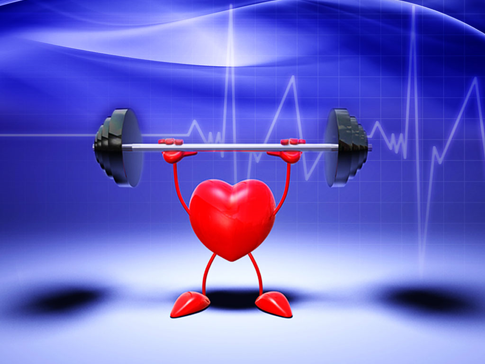 Body Building Heart Health PowerPoint Template