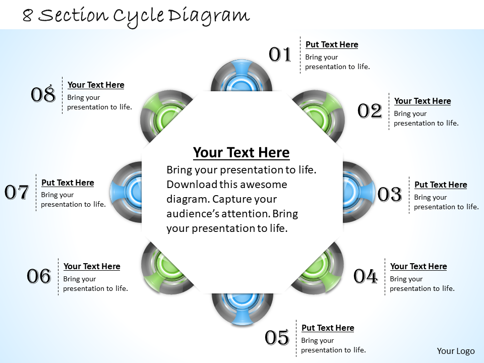 Business PPT diagram 8 Section Cycle Diagram