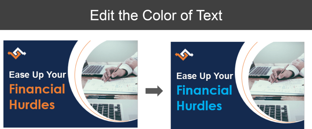 Edit the color of text