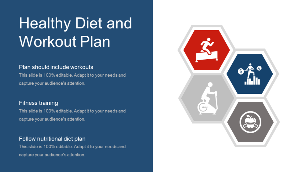 Healthy Diet And Workout Plan Powerpoint Templates