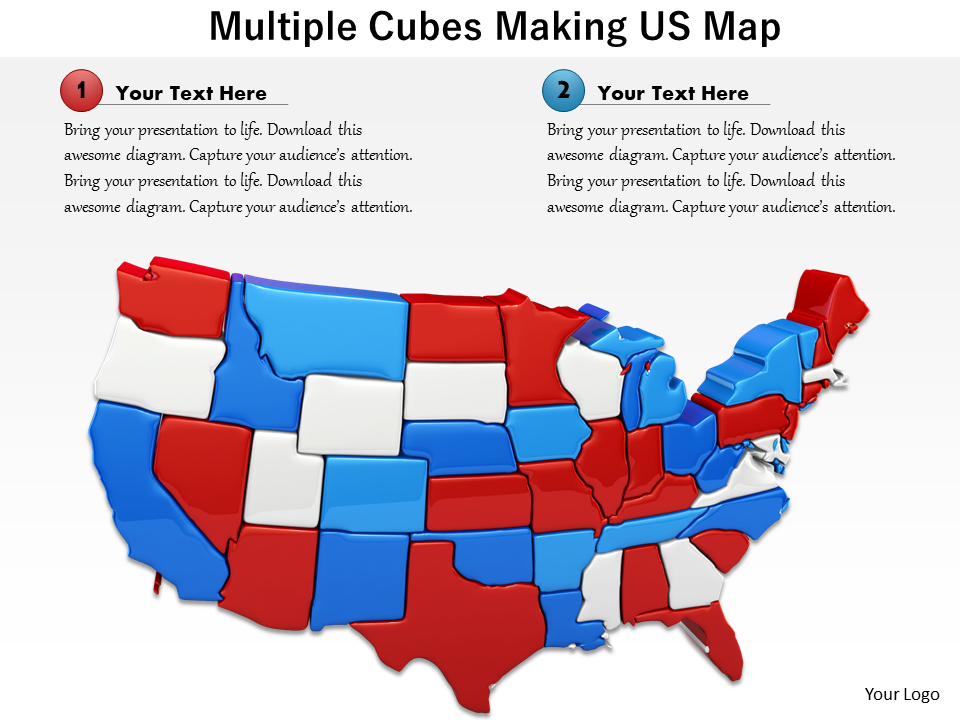 Multiple Cubes Making USA Map