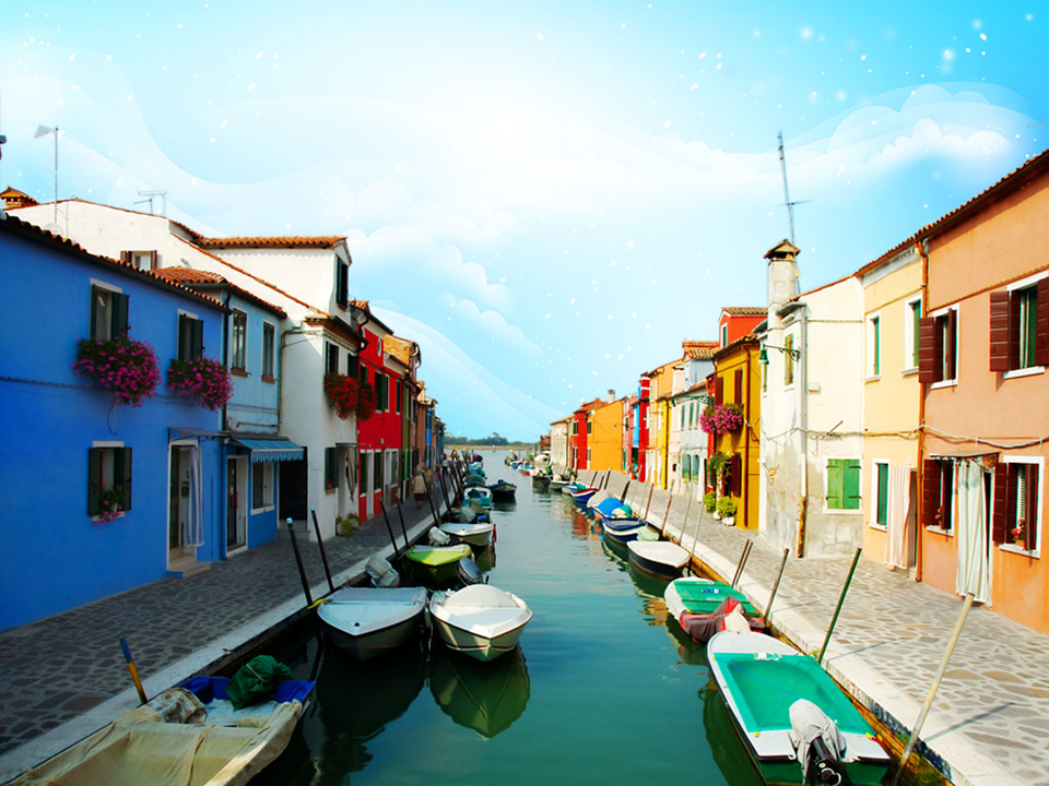 Burano Venice In Italy Vacation PowerPoint Templates And PowerPoint Backgrounds