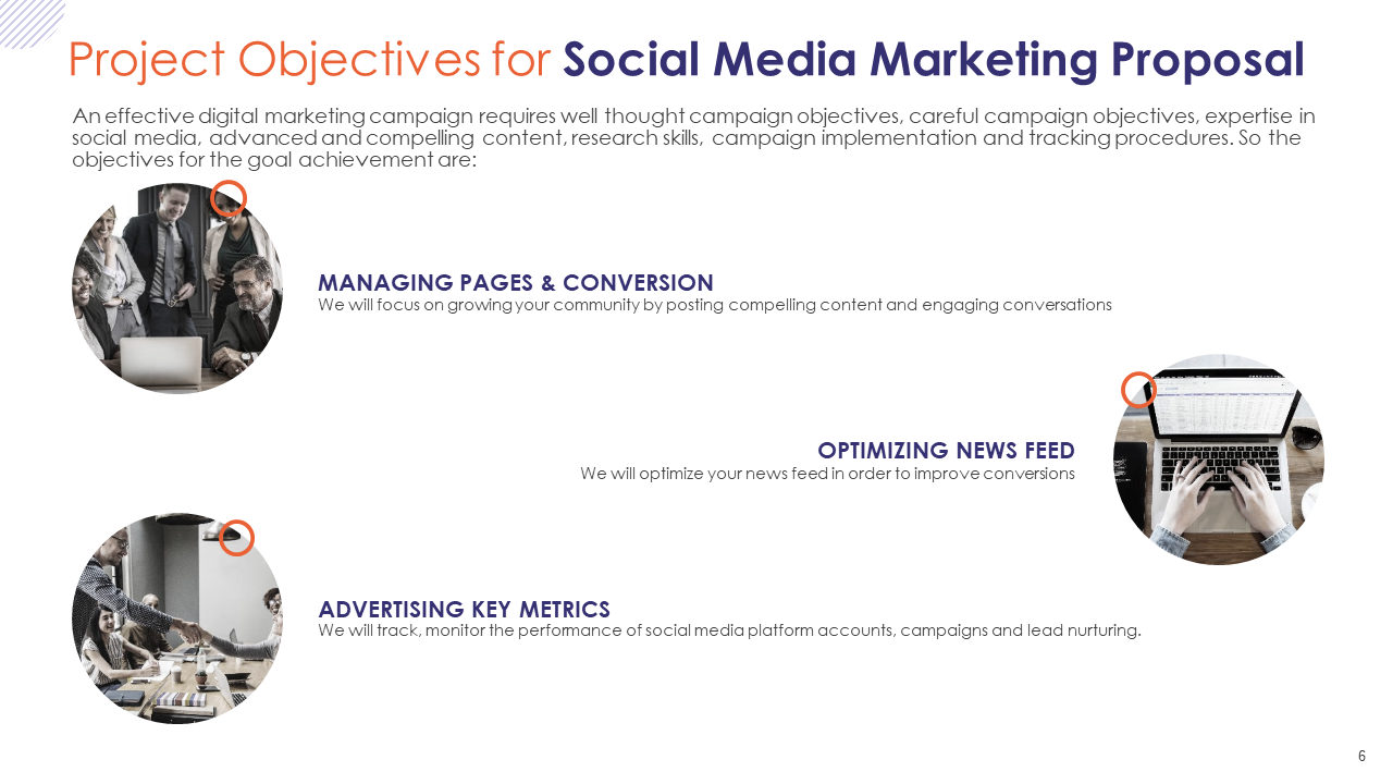 Project Objectives- Social Media Marketing proposal template