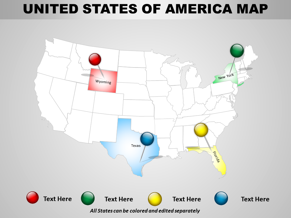 USA Country PowerPoint Map Design