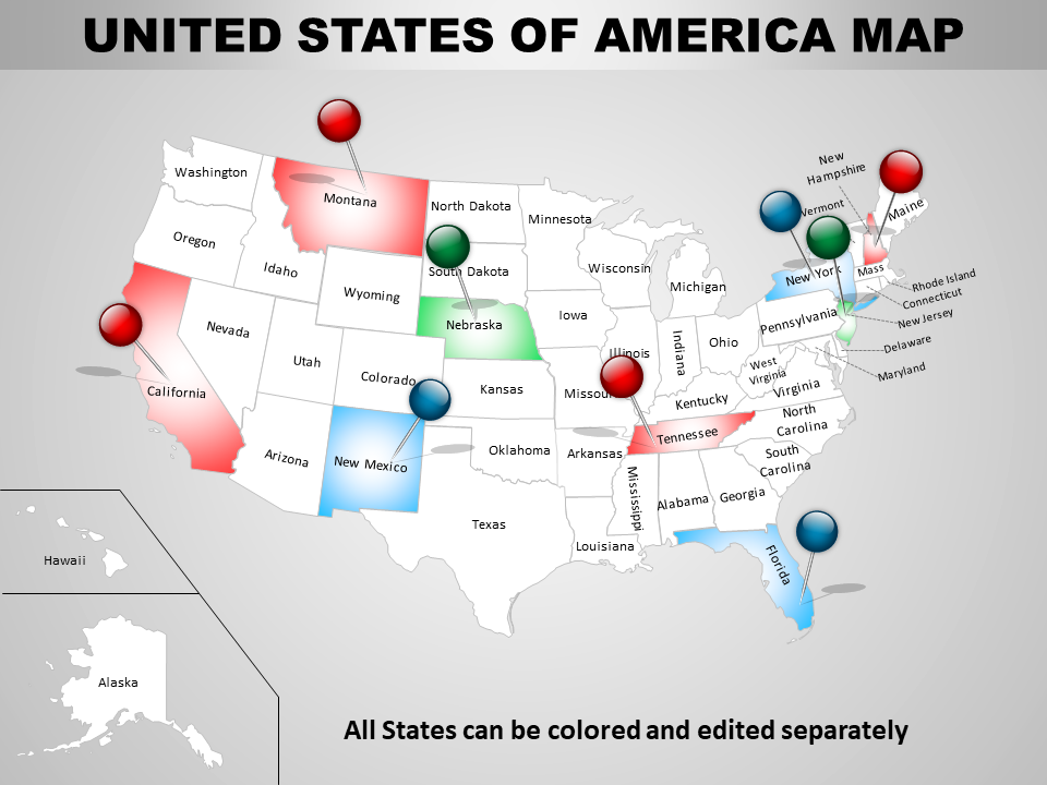 USA Country PowerPoint Maps