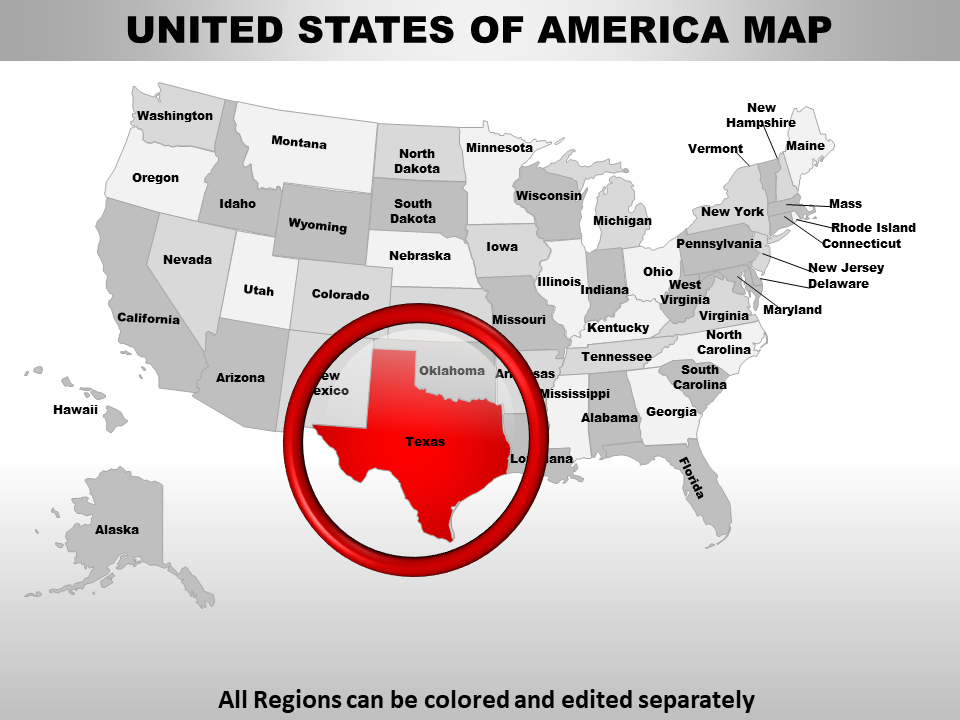 USA Texas State PowerPoint Maps