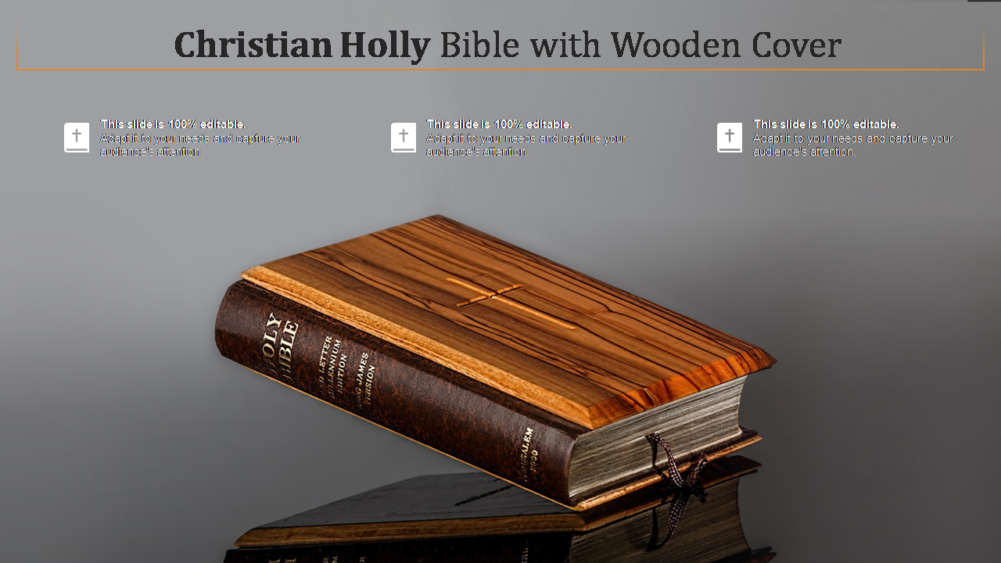 Christian Holy Bible with Wooden Cover