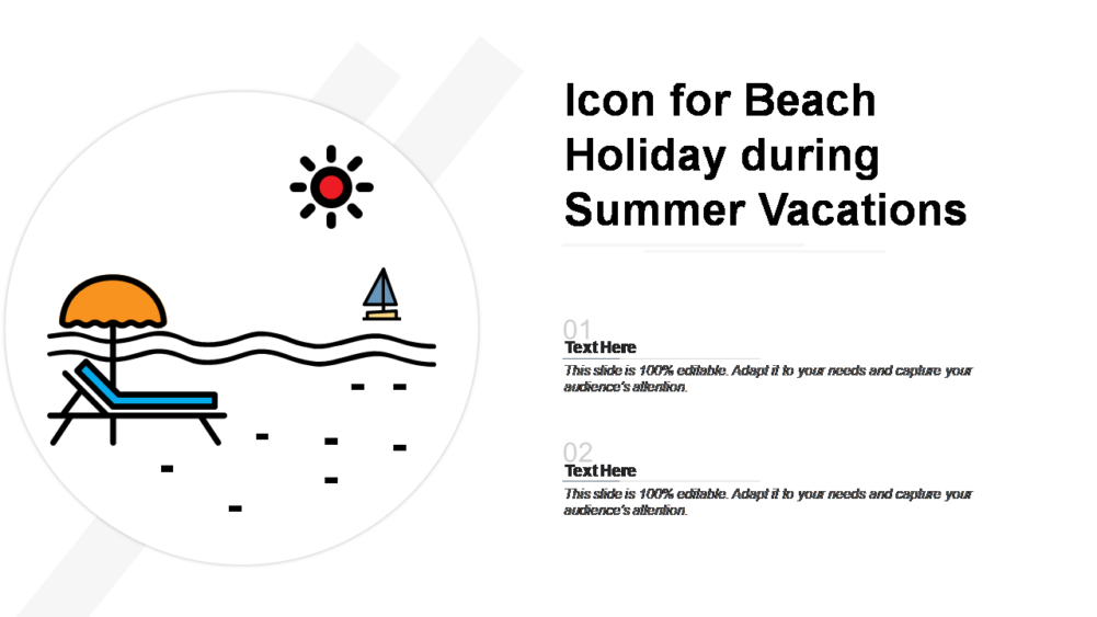 Icon For Beach Holiday During Summer Vacations