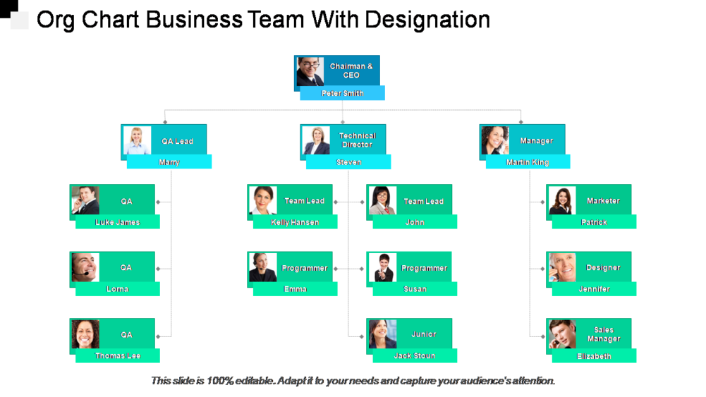 Org Chart Business Team With Designation