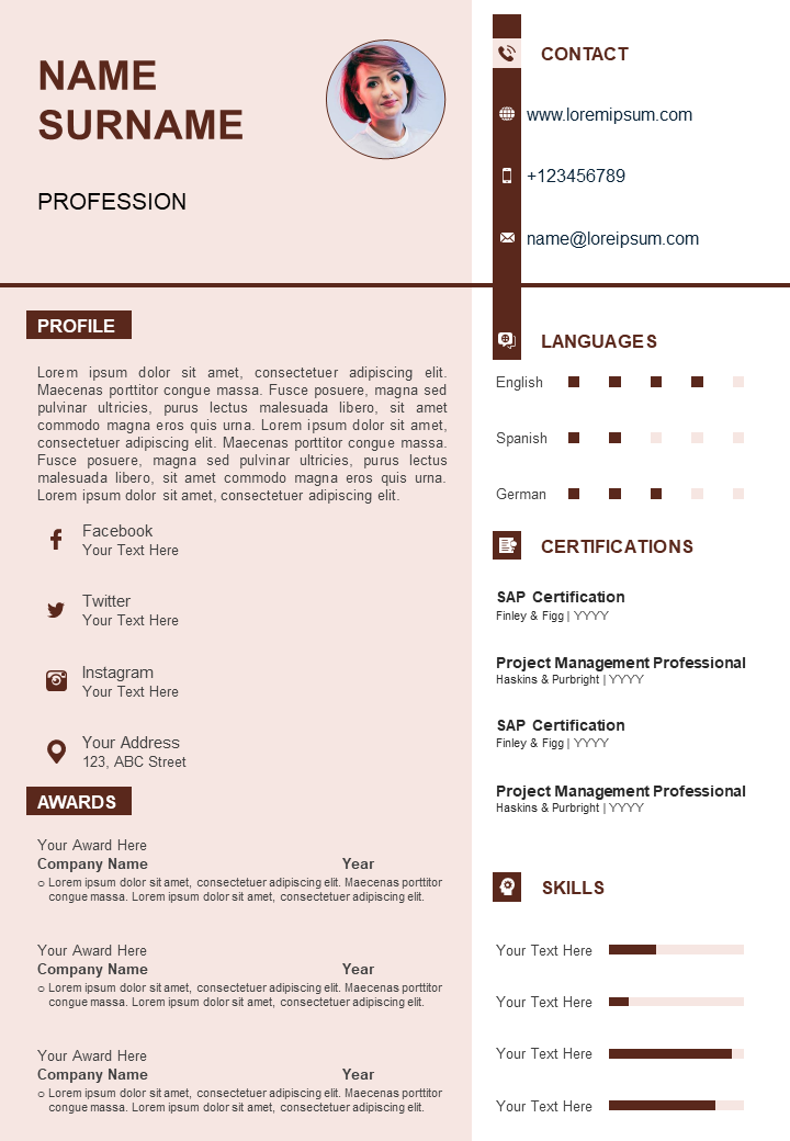 Professional Resume Summary Template With Career Achievements