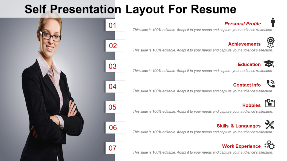 Self Presentation Layout For Resume PowerPoint Images