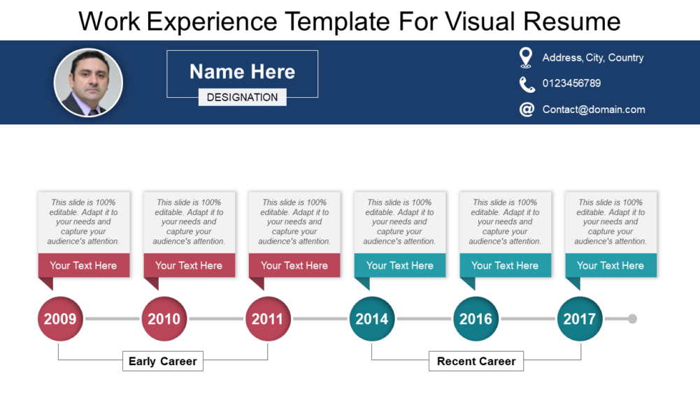 Work Experience Template for Visual Resume PowerPoint Ideas