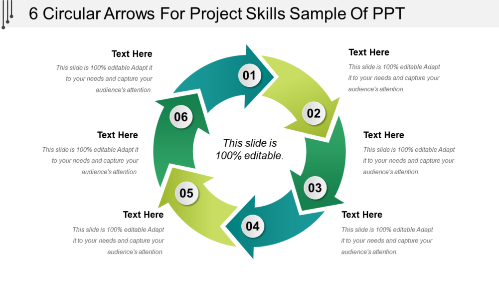 6 Circular Arrows For Project Skills Sample Of PPT