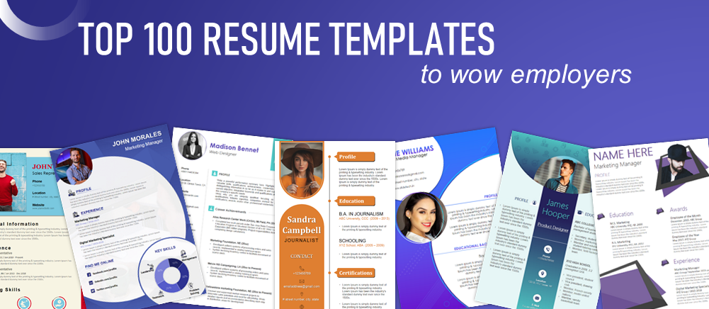 100 Most Stunning Resume Templates to Land Your Dream Job