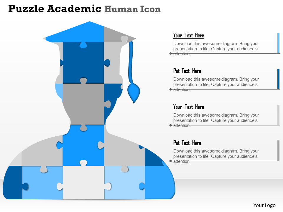 Business Plan Puzzle Academic Human Icon PowerPoint Presentation Template