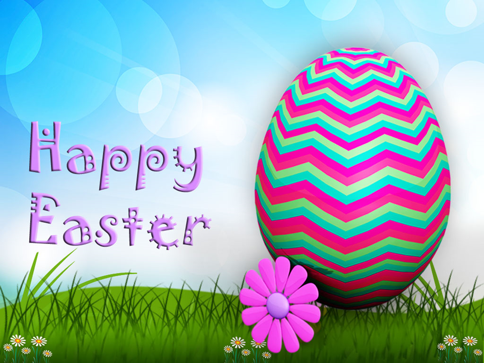 Easter Day Wishes Of Happy With Text PowerPoint Templates PPT Background