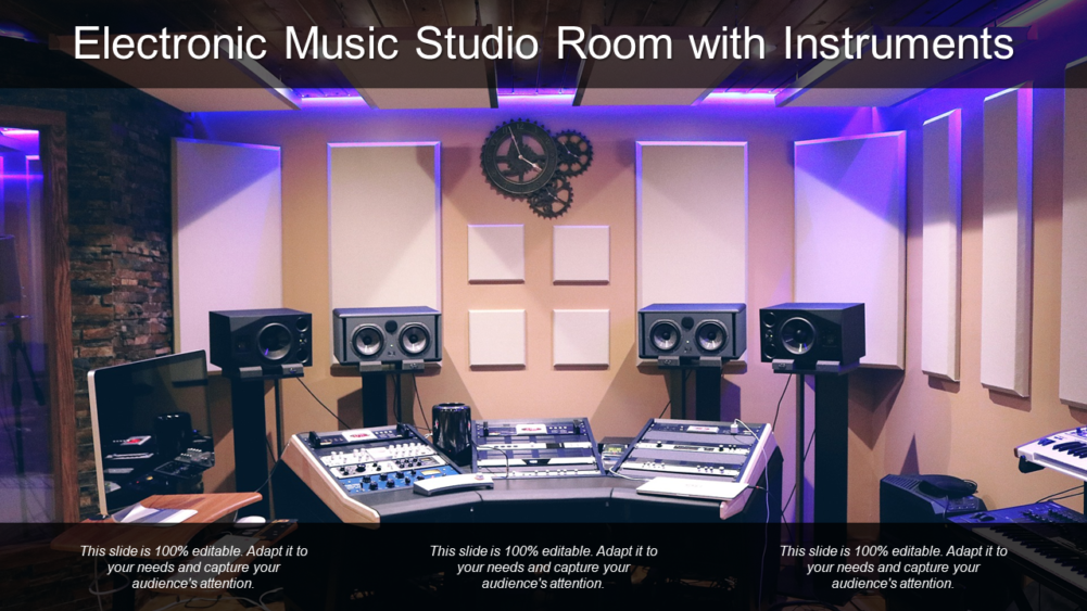 Electronic Music Studio Room With Instruments