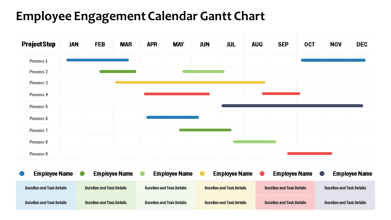 Employee Engagement Calendar Gantt Chart 