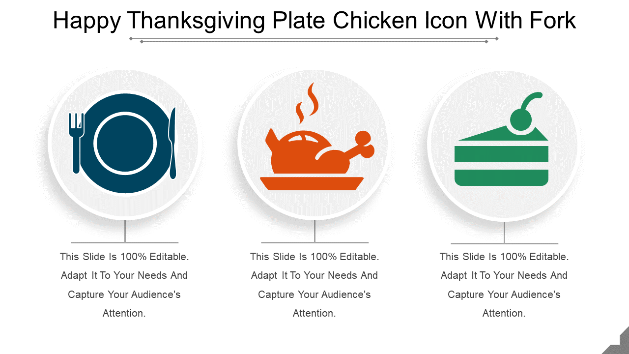 Happy Thanksgiving Plate Chicken Icon