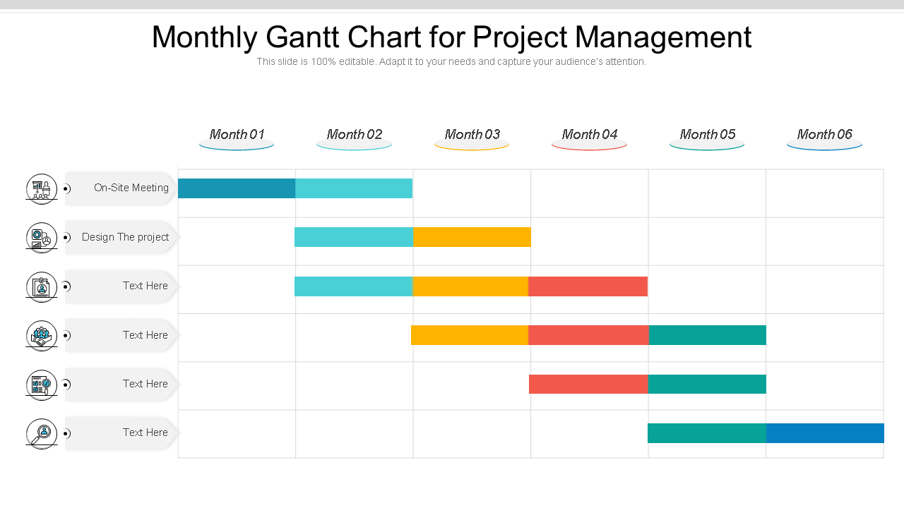 Monthly Gantt Chart for Project Management 