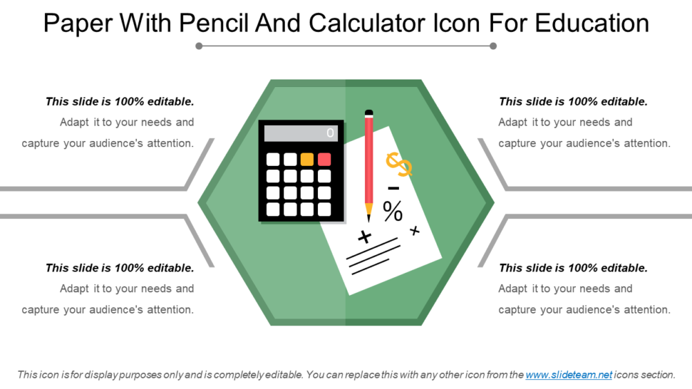 Paper With Pencil And Calculator Icon For Education