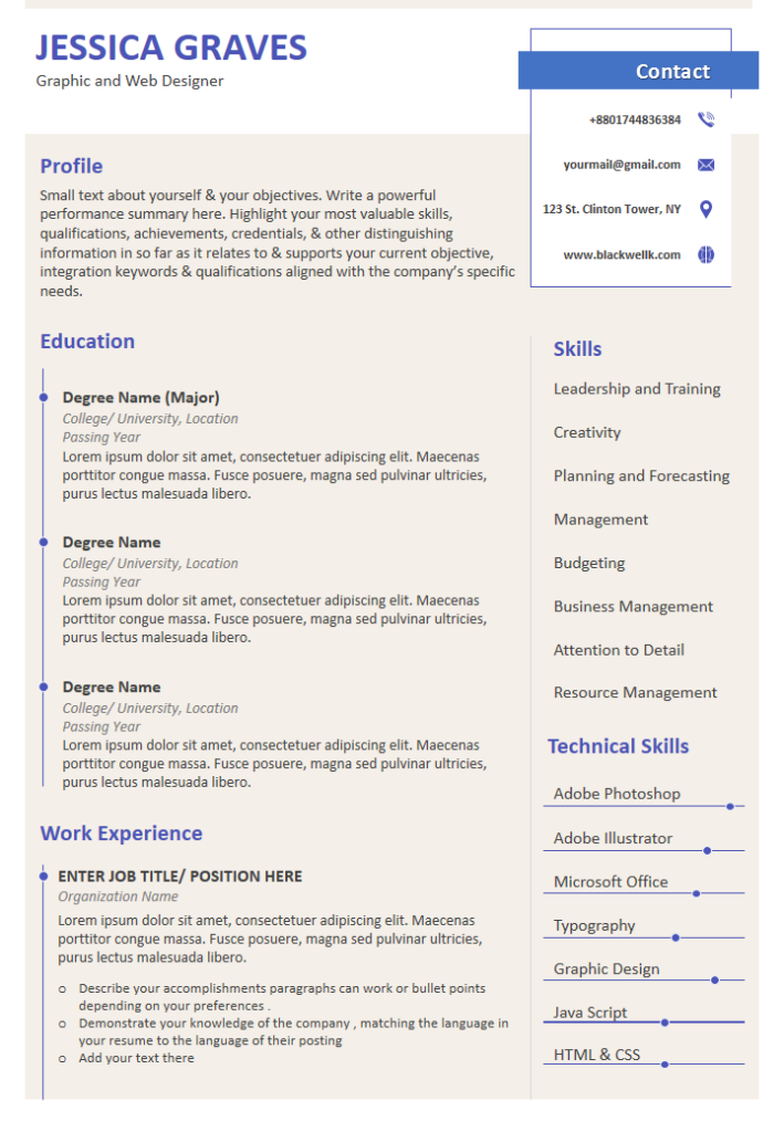 Resume Template 93 Resume Template 93