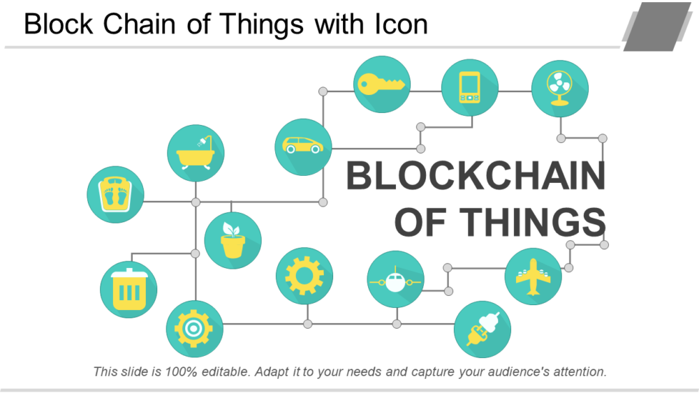 Block Chain Of Things With Icon