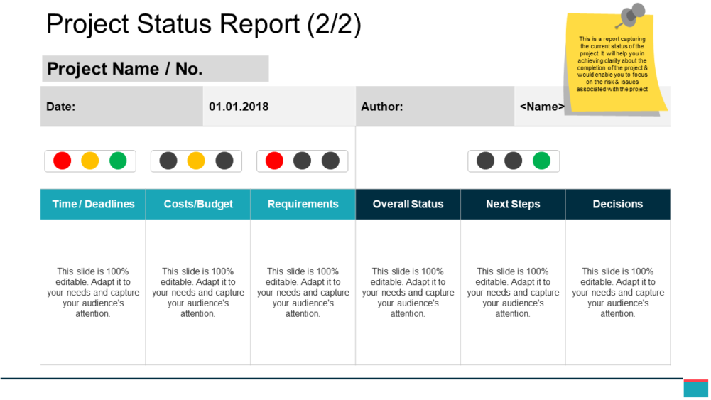 Project Status Report PowerPoint Slide Deck