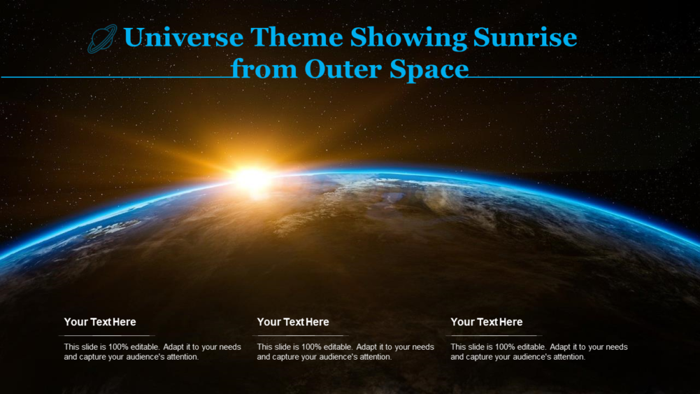 Universe Theme Showing Sunrise From Outer Space