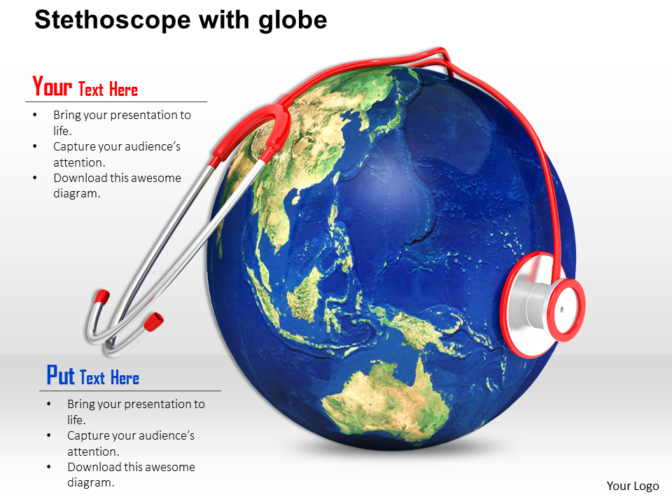 Stethoscope On Globe For Medical