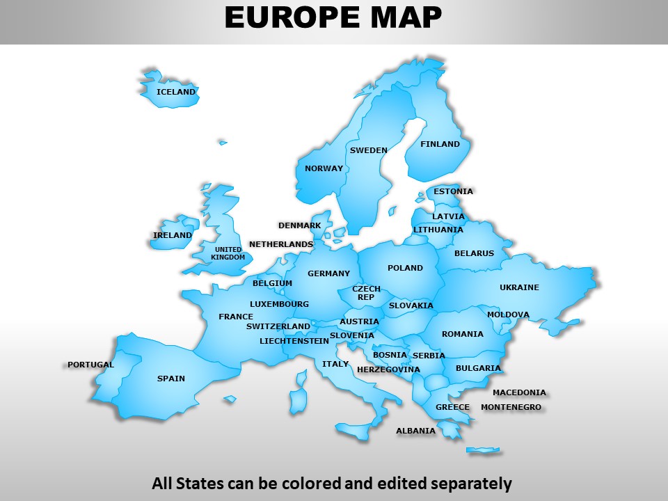 Europe Map Template 1