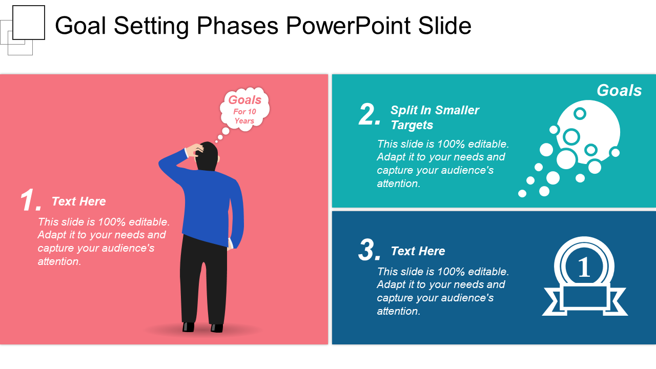 Goal Setting Phases PowerPoint Slide