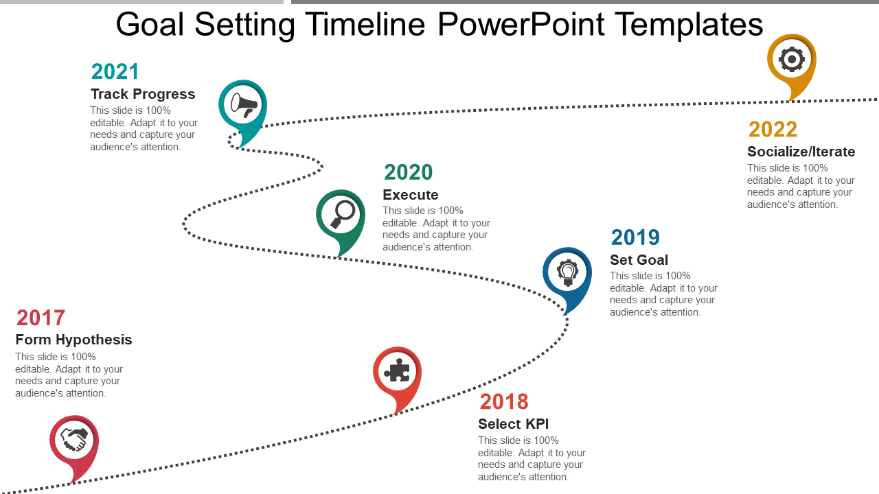 Goal Setting Timeline PowerPoint Templates