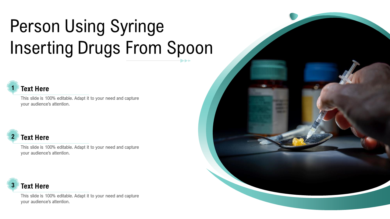 Person Using Syringe Inserting Drugs From Spoon