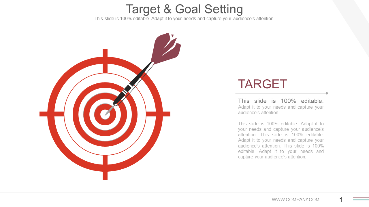Target And Goal Setting PowerPoint Slide Template