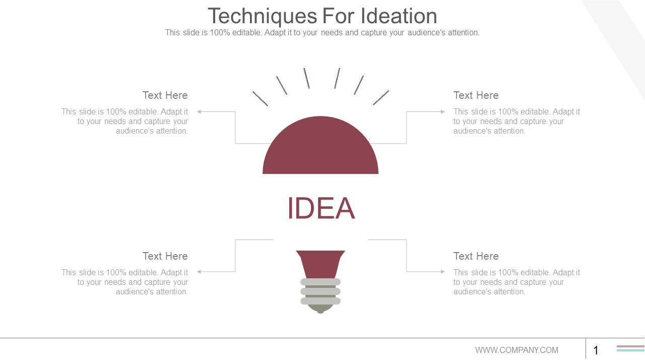 Techniques For Ideation PowerPoint Slide Themes