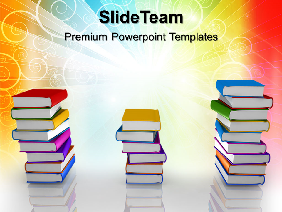 PowerPoint Templates for School Colourful Books Success PPT Slides