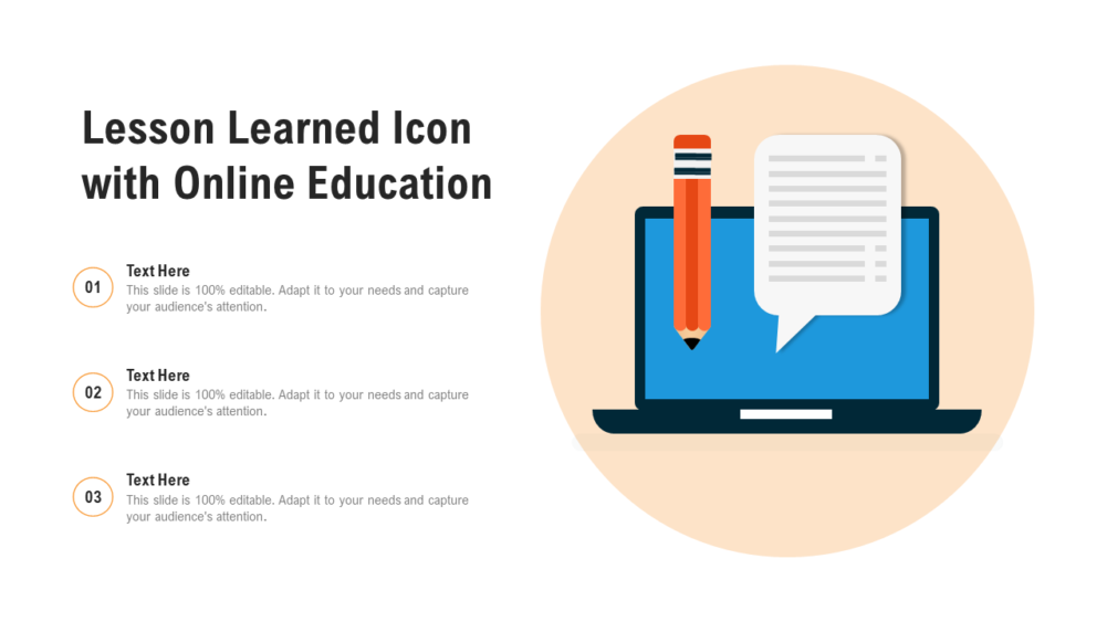 Lesson Learned Icon With Online Education