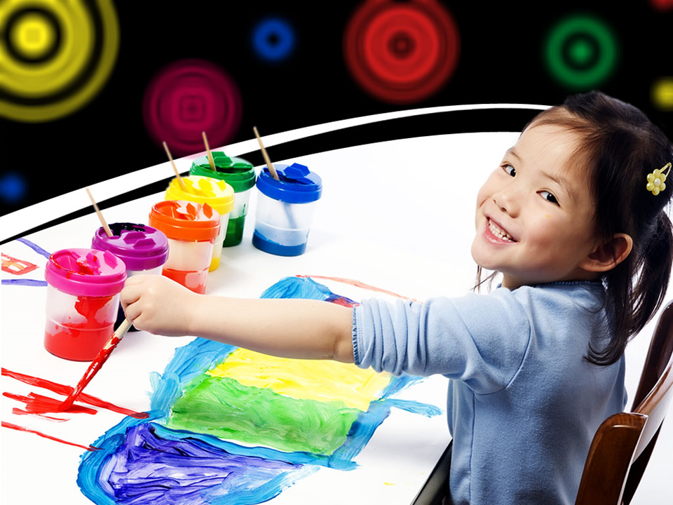 Girl Painting Education PowerPoint