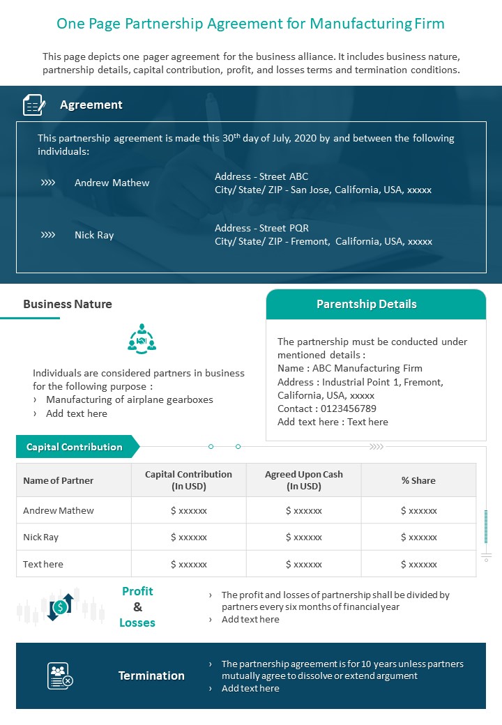One-Page Contract Template 3