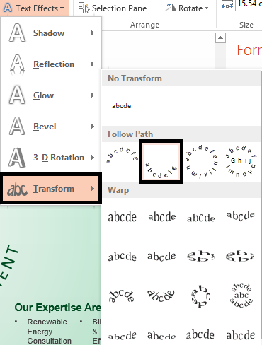 Transform Text in PowerPoint