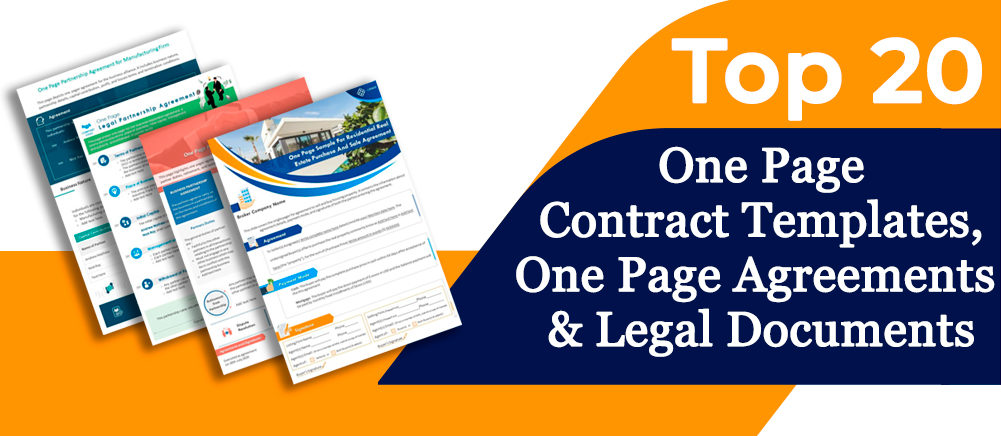 Top 20 One Page Contract Templates, One Page Agreements and Legal Documents