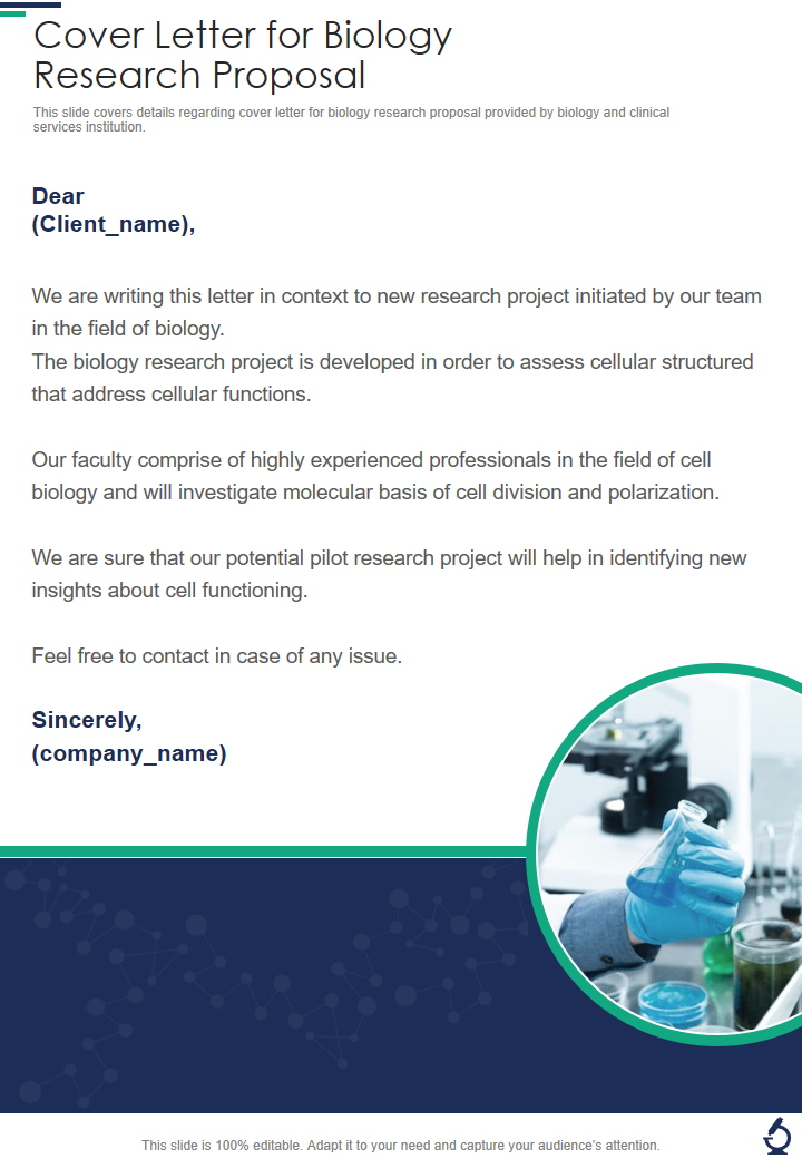 Cover Letter for Biology Research Proposal 